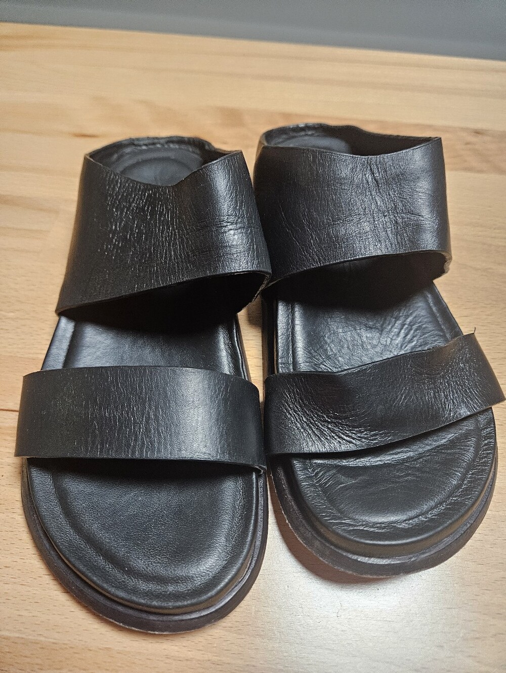 Wal & Pai Formosa Leather Slide Sandals Black 37 US 7 - Picture 3 of 7
